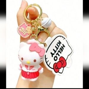 Hello kitty keychain w bell charm